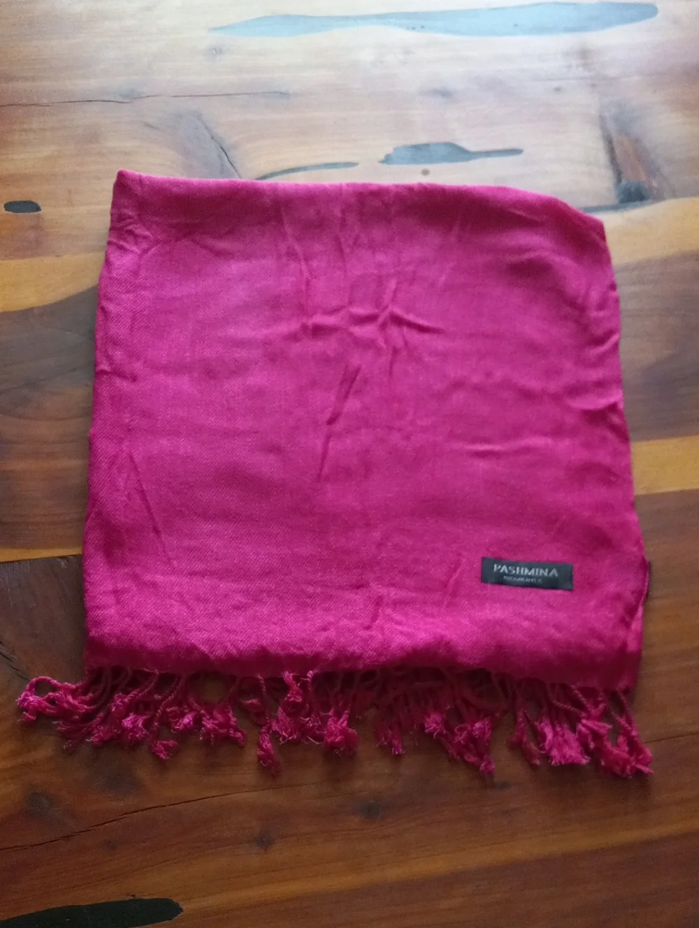 Solid Fuchsia Hot Pink Pashmina Shawl Wrap Scarf with Fringes